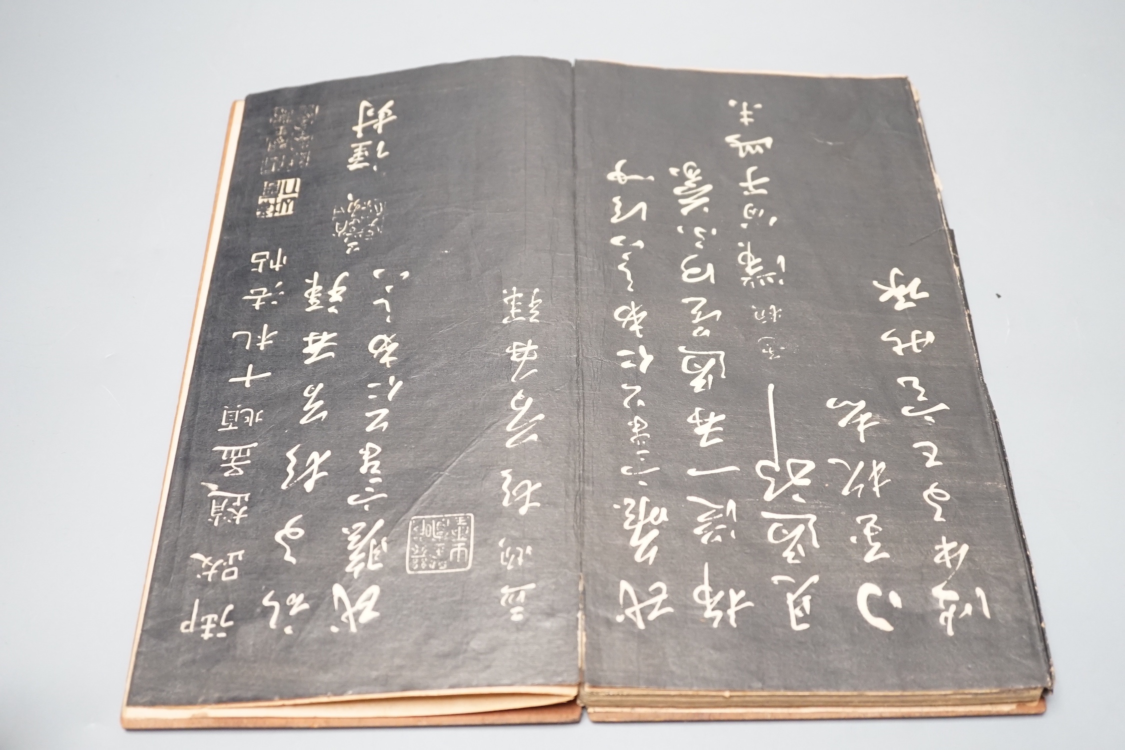 An early 20th century Chinese calligraphy rubbing concertina book